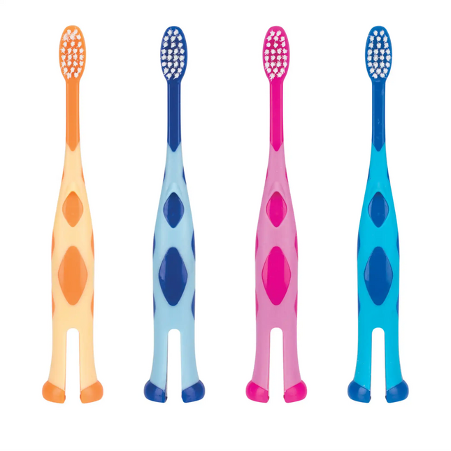 Practicon - Smilegoods Y251 Giraffe Toothbrushes 72/box Ultra-Compact Oval Head Holds 25 Tufts Of Soft End