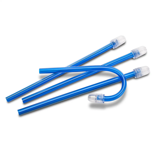 Practicon - Colorflex Total-Comfort Soft Tip Aspirators Blue W/clear End 100/bag. Patented Comfort Of A Soft