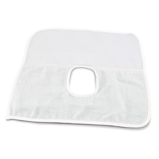 Practicon - White Reusable Face Drapes With Terry Knit Lower Half & See-Through Netting Above 15"