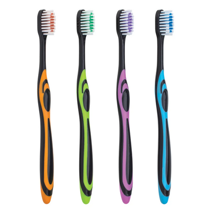 Practicon - Smilegoods A301 Toothbrushes With Compact Head & Build-In Cheek Tongue Cleaner 72/box Each