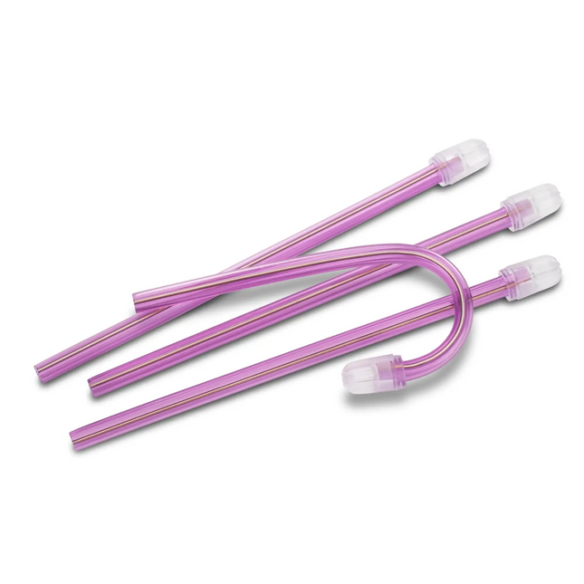 Practicon - Colorflex Total-Comfort Soft Tip Aspirators Purple W/clear End 100/bag. Patented Comfort