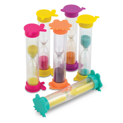 Practicon - 2-Minute Animal Sand Timers 50/pack With Assorted Sand Colors. 3-1/2" Tall. Fun Friendly