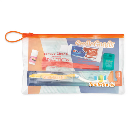 Practicon - Smilegoods Deluxe Adult Patient Pak In A Handy 4" X 10" Clear Vinyl Zipper Bag With Pocket On