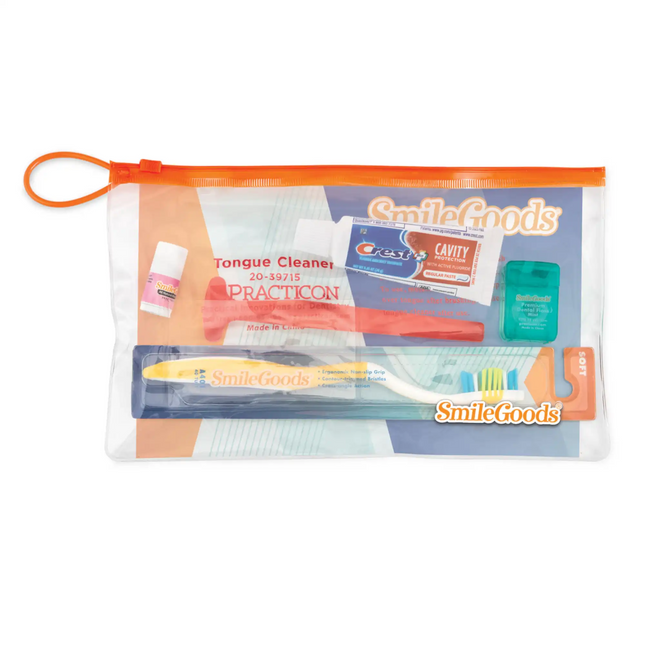 Practicon - Smilegoods Deluxe Adult Patient Pak In A Handy 4" X 10" Clear Vinyl Zipper Bag With Pocket On