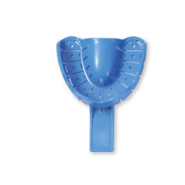 Premium Plus - #3 Medium Upper Full-Arch Perforated Plastic Disposable Impression Trays With Rim 10/Pk