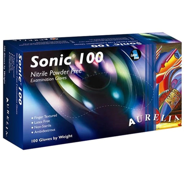 Aurelia SONIC 100 Nitrile Gloves Cobalt Blue 100/Box Medium