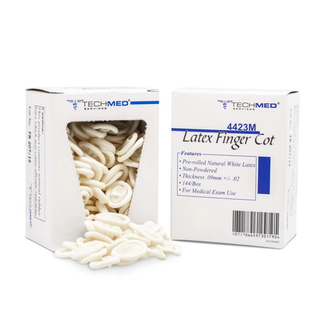 Dukal - Latex Finger Cots, Non-Powdered, Medium, 144/bx