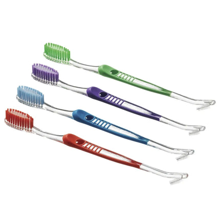 Plak Smacker - Dual-Head Rubber Handle Toothbrush (144 Ct)