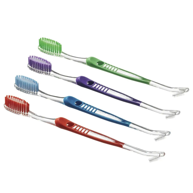 Plak Smacker - Dual-Head Rubber Handle Toothbrush (144 Ct)