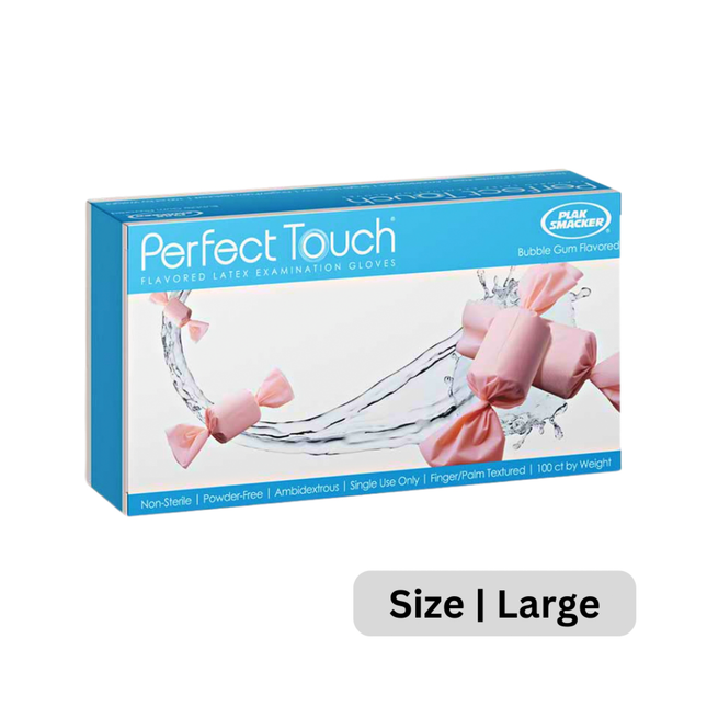 Bubble Gum Flavored Powder-Free Latex Gloves - Large (100 Ct)