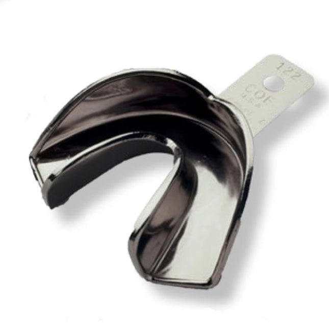 COE #122 Small Lower Full-Arch Nickel-Plated Solid Impression Tray