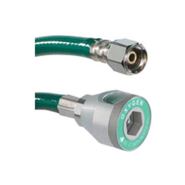 Oxygen hose DISS nut x Puritan Female Coupler 7ft