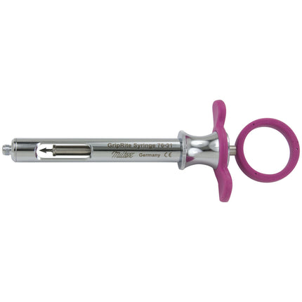GripRight, Aspirating Anesthetic Syringes, CW Type, Petite, 1.8 cc, Pink, 1/Pk