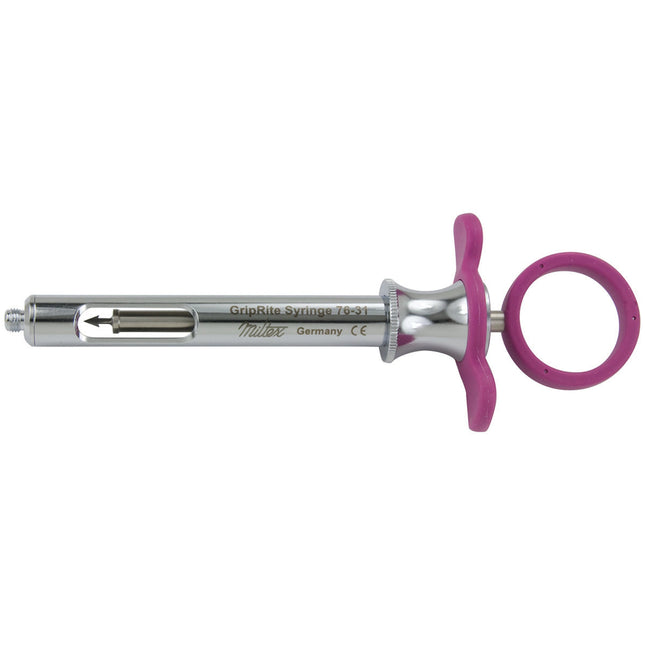 GripRight, Aspirating Anesthetic Syringes, CW Type, Petite, 1.8 cc, Pink, 1/Pk