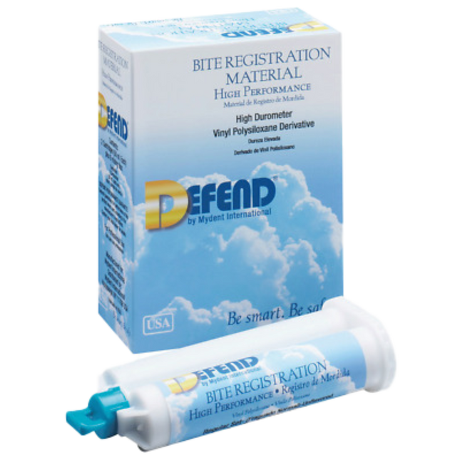 Defend Bite Registration Material, Super Fast Set, 50 ml, Unflavored, Light Blue, 2/Pk, BR9003