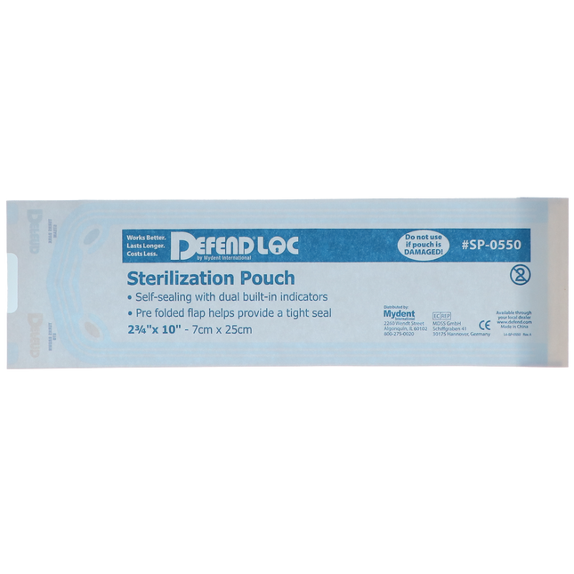 Defend Sterilization Pouches, 2.75" x 10", 200/Pk, SP0550