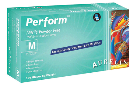 Aurelia Perform Nitrile Examination Gloves, Powder-Free, Large, 200/Box