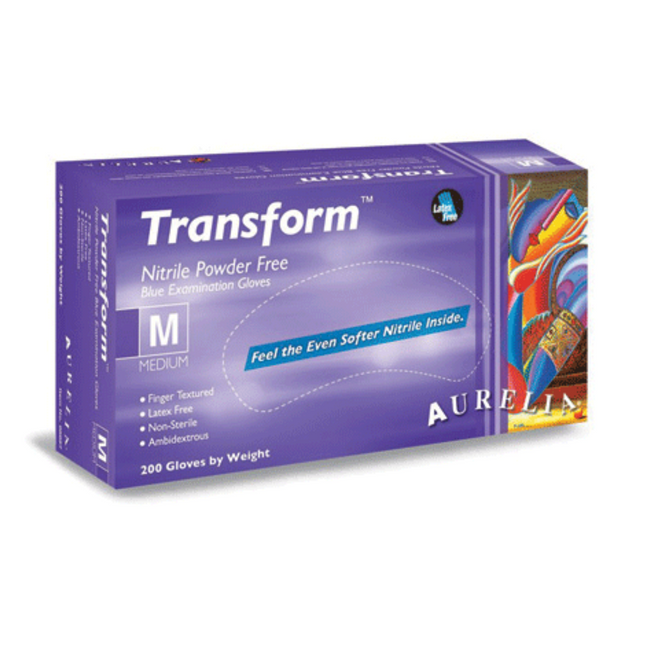 Aurelia Transform Nitrile Examination Gloves, Extra Large, Transblue, 200/Box