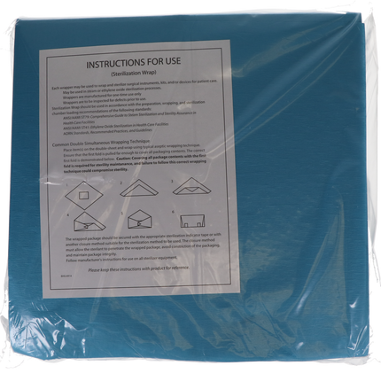 Sterilization Wraps, 15 x 15 in, Blue, 1000/Pk, 960173