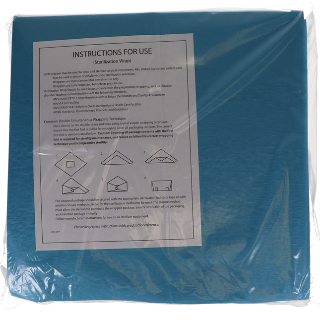 Sterilization Wraps, 15 x 15 in, Blue, 1000/Pk, 960173