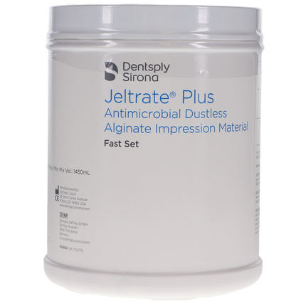Jeltrate Plus Antimicrobial Alginate Impression Material, Dustless, Fast Set, Can, 1 lb, 1/Pk, 605602