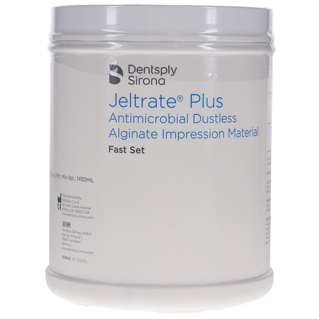 Jeltrate Plus Antimicrobial Alginate Impression Material, Dustless, Fast Set, Can, 1 lb, 1/Pk, 605602