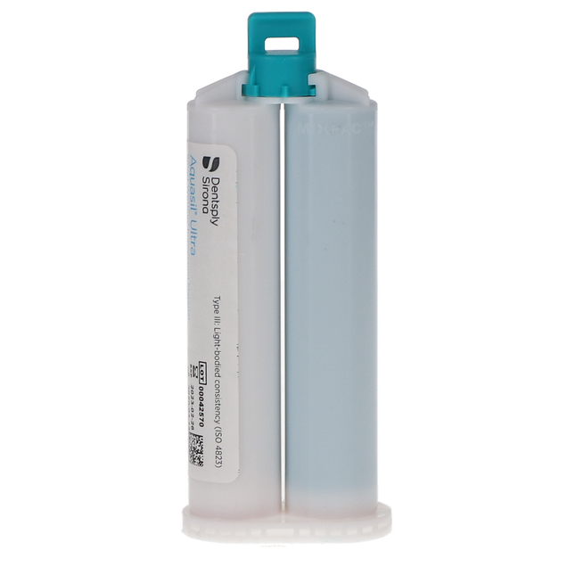 Aquasil Ultra Smart Wetting Impression Material, Cartridge Pack, Light Body, Fast Set, 50 ml, Mint, Teal, 4/Pk, 678772