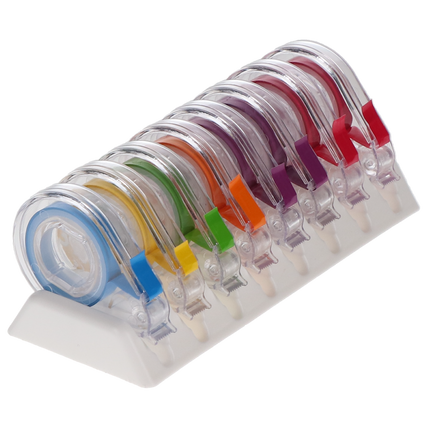 E-Z ID Tape System Kit, 3' x 1/4", Assorted Neon, 8/Pk, 70Z310