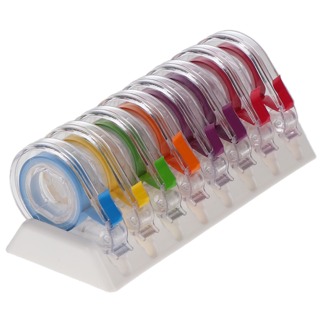 E-Z ID Tape System Kit, 3' x 1/4", Assorted Neon, 8/Pk, 70Z310