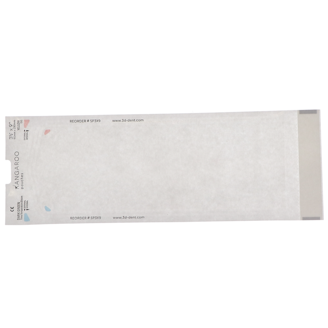 Kangaroo Self-Seal Pouches, 3.5" x 9", Green, 200/Pk, SP3X9