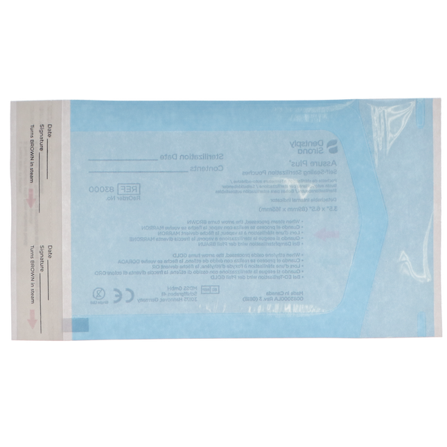 Assure Plus Sterilization Pouches, 3.5" x 6.5", 200/Pk, 83000
