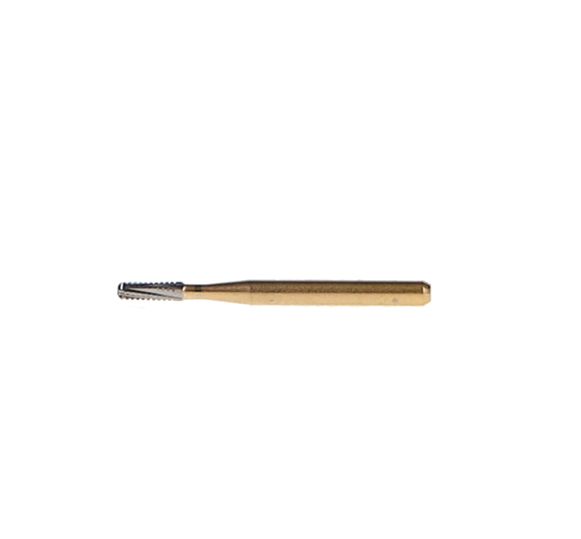 Great White Gold Series Carbide Burs, FG, Straight Round End Cross Cut, # 2, 10/Pk, 15062