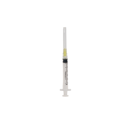 Monoject Endodontic Irrigating Syringes with Needles, 3 cc, 27 Ga, 1.25", Yellow, 100/Pk, Z8881513850
