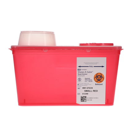 Monoject Sharps Container, with Chimney Top, 4 Qt, Small, Red, 1/Pk, 676236