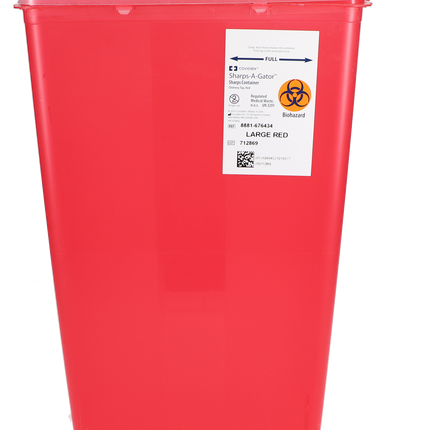 Monoject Sharps Container, with Chimney Top, 14 Qt, Large, Red, 1/Pk, 676434