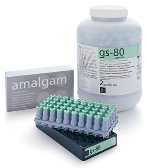 GS-80 Dispersed Phase Amalgam Capsules, 1 Spill, Fast Set, 400 mg, 50/Pk