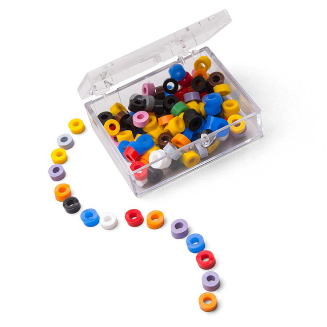 Silicone Code Rings, Standard, 1/8" x 1/8", Assorted, 100/Pk, CR-AS