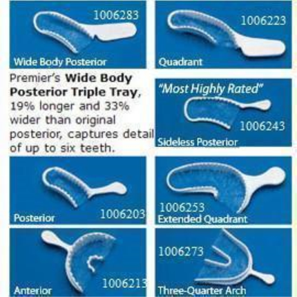 Triple Tray Impression Trays, Three-Quarter Arch, 35/Pk, 1006273