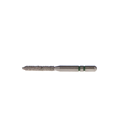 Two Striper Diamond Burs, FG, Bevel-End Cylinder, 250.8, 1.2 mm, Coarse, Green, 5/Pk, 2015067