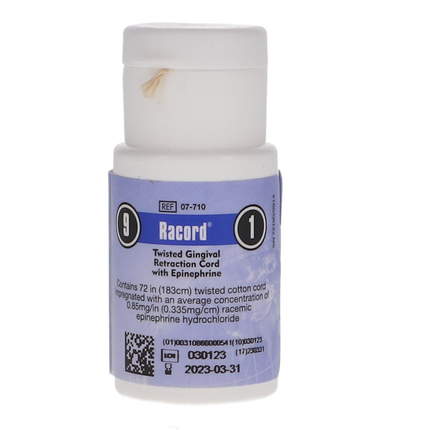 Racord Twisted Retraction Cord, with Epinephrine, # 9/1, Medium, 1/Pk, 07-710