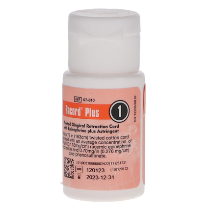 Racord II Twisted Retraction Cord, with Epinephrine & Zinc, Size 1, # 9, Medium, 1/Pk
