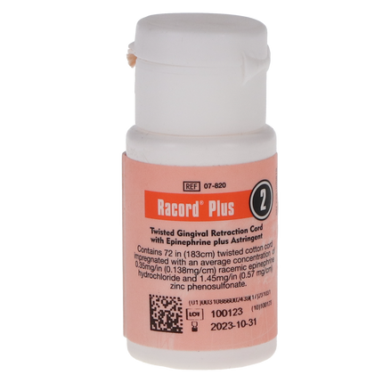 Racord II Twisted Retraction Cord, with Epinephrine & Zinc, Size 2, # 10, Thick, 1/Pk