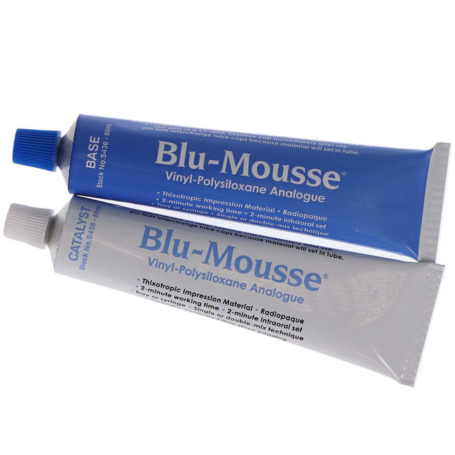Blu-Mousse VPS Bite Registration Material, Classic Tube Set, 80 ml, 2/Pk, S436