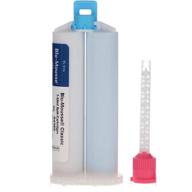 Blu-Mousse VPS Bite Registration Material, Classic Set, Split Cartridge, 50 ml, 2/Pk, S438S