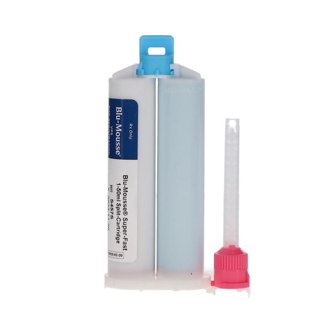 Blu-Mousse VPS Bite Registration Material, Super Fast Set, Split Cartridge, 50 ml, 2/Pk, S457S