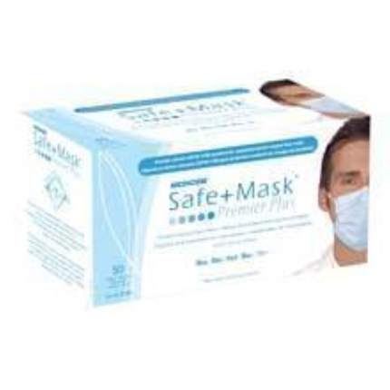 SafeMask Premier Plus Procedure Earloop, ASTM Level 2, Blue, 50/Box, 2040