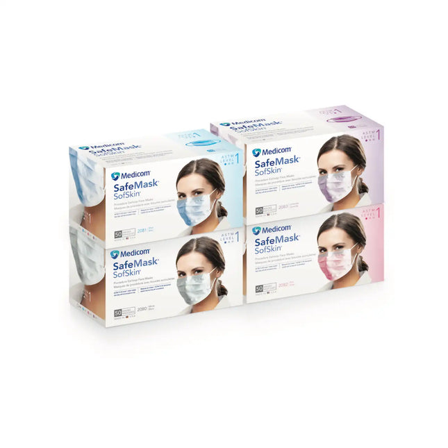 Medicom - Safe-Mask Sof-Skin - Earloop - White 50/Bx