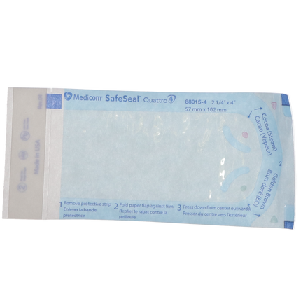 SafeSeal Quattro Pouches, 2.25" x 4", 200/Pk, 88015-4