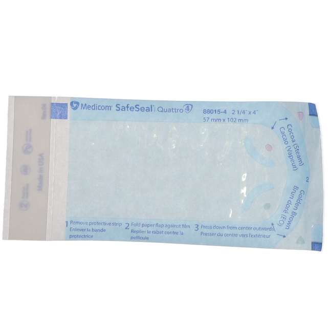 SafeSeal Quattro Pouches, 2.25" x 4", 200/Pk, 88015-4