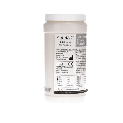 Jet Tooth Shade Temporary C&B Acrylic Resin, Powder, # 65, 16 oz, D3, 1/Pk